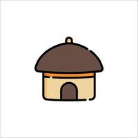 A small house with a roof on it vector