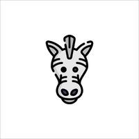 A zebra head icon on a white background vector