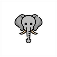 An elephant head with a blue eye and tusks vector