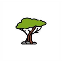 A tree icon in a flat style vector