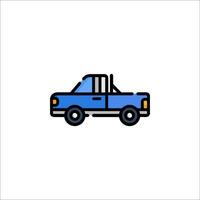 A blue truck icon on a white background vector