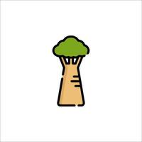 A tree icon in a line drawing vector