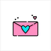 A pink envelope with a heart inside vector