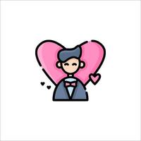 A man with a heart on his face vector