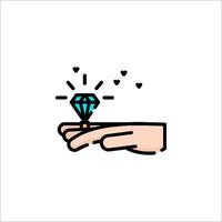 Hand holding a diamond icon illustration vector