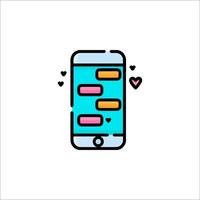 A phone with a message bubble icon vector