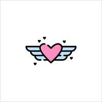 A heart with wings icon on a white background vector