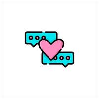 A heart and speech bubbles icon vector