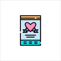 A phone with a heart icon vector