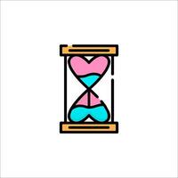 An hourglass with a heart inside vector
