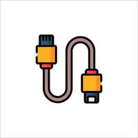 A cable with two connectors on it vector