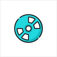 A blue and white icon of a reel vector