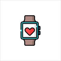 A watch with a heart on it vector