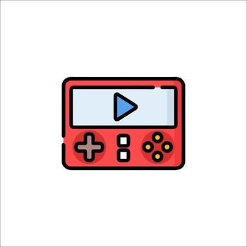 A red game controller icon on a white background vector