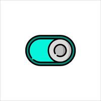 A blue and green button icon on a white background vector