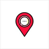 A red pin with a person's face on it vector