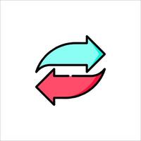 Two arrows pointing in opposite directions, one pointing to the left and the other pointing to the right vector