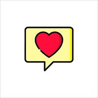 A speech bubble with a heart in it vector