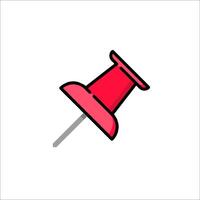 A red pin on a white background vector