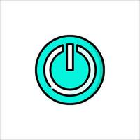 A power button icon in a light blue color vector