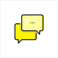 Two yellow speech bubbles icon on white background vector