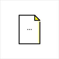 A file icon with a yellow line on it vector