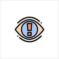 An eye icon with an exclamation mark vector