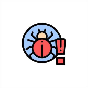 A spider is in the middle of a circle with a red and blue arrow vector