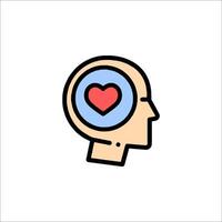 A heart in the head of a person vector