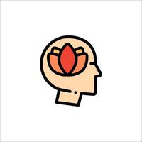 A man's head with a flower in it vector