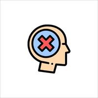 A person's head with an x on it vector