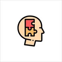 A person's head with a puzzle piece in it vector