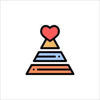 A stack of books with a heart on top vector