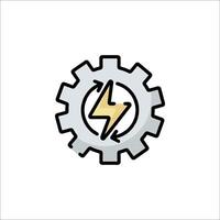 A gearwheel with lightning bolt on it vector
