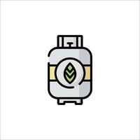 A gas tank with a leaf on it vector