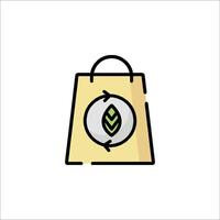 A shopping bag with a leaf on it vector