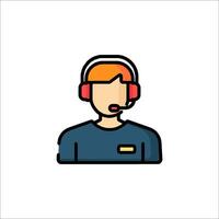Call center operator icon illustration vector