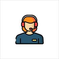 Call center operator icon illustration vector