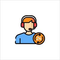 A man with headphones and a clock icon vector