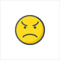 A yellow emoticion with an angry face vector