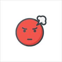 Angry face icon with a cloud on top vector