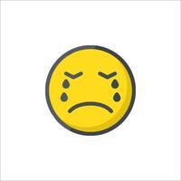 A yellow emoticion with a sad face vector