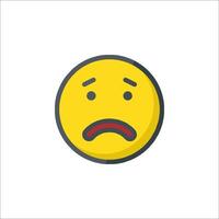 A sad emoticor with a sad face vector