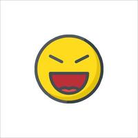 A yellow emoticion with an angry face vector