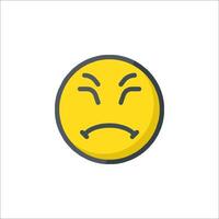 A yellow emoticion with an angry face vector
