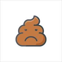 A sad looking poop icon on a white background vector