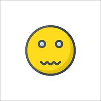 A sad emoticor icon on a white background vector