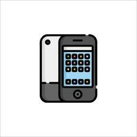 A phone with a calculator icon on it vector