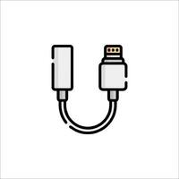 Usb cable with a plug and a cable connected to it vector