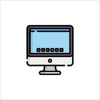 Computer monitor icon illustration vector